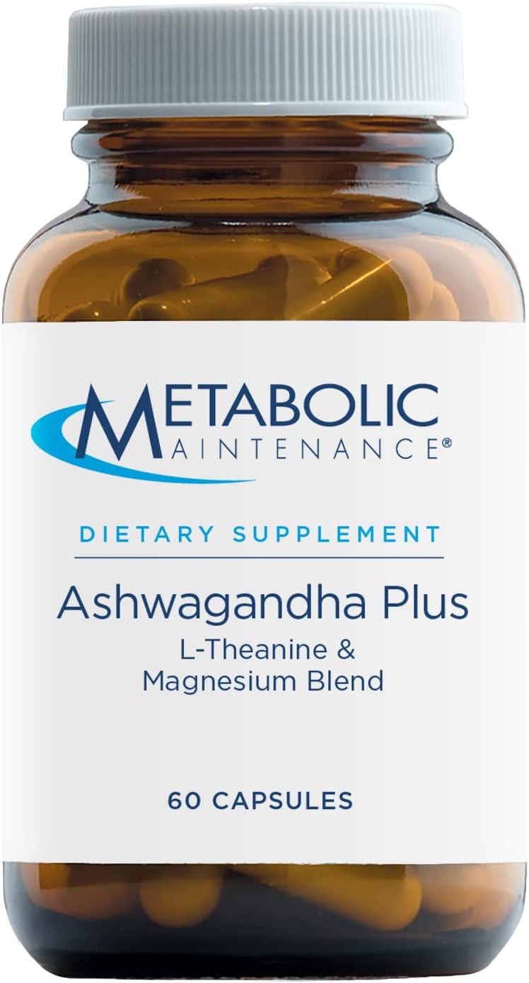 Metabolic Maintenance Ashwagandha Plus - 120mg Shoden Ashwagandha Extract 35% Concentrate to Promote Calm and Focus with Magnesium Bisglycinate + L-Theanine (60 Capsules)