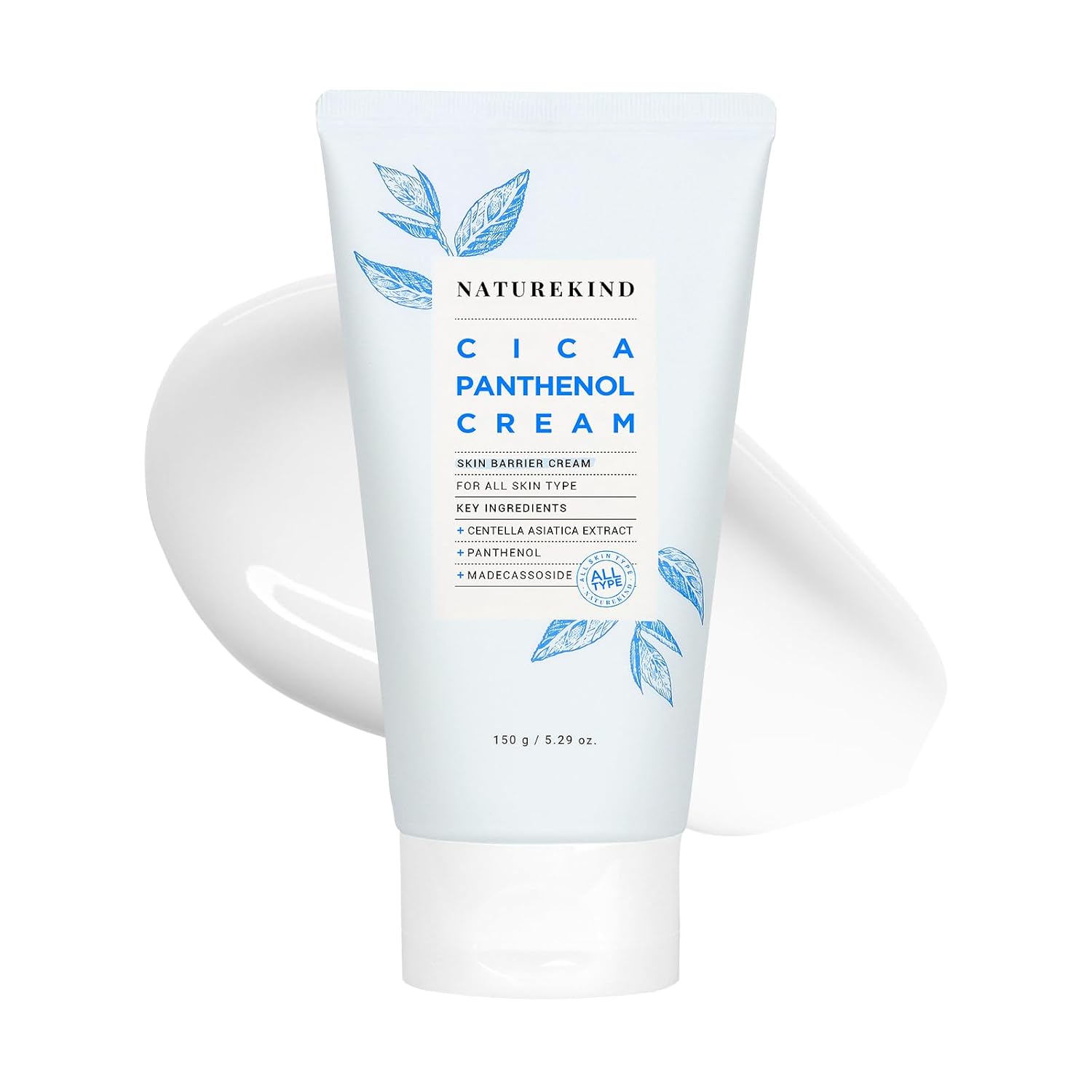 Cica Panthenol Cream, 50,000Ppm Panthenol, Centella Asiatica & Hyaluronic Acid, Barrier Repair Moisturizer For Dry, Sensitive Skin, Korean Skincare, 150G, 5.29 Oz