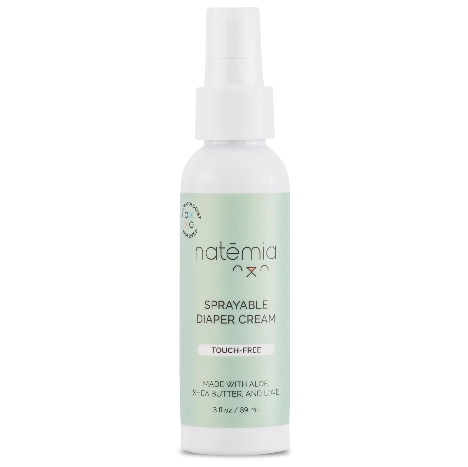 Natemia Baby Diaper Rash Spray - 25% Zinc Oxide Diaper Cream Formula, Touch Free Protectant With Shea Butter, Aloe Vera, Jojoba Seed Oil, Spray On Diaper Rash Cream, Diaper Cream Spray, 3 Oz