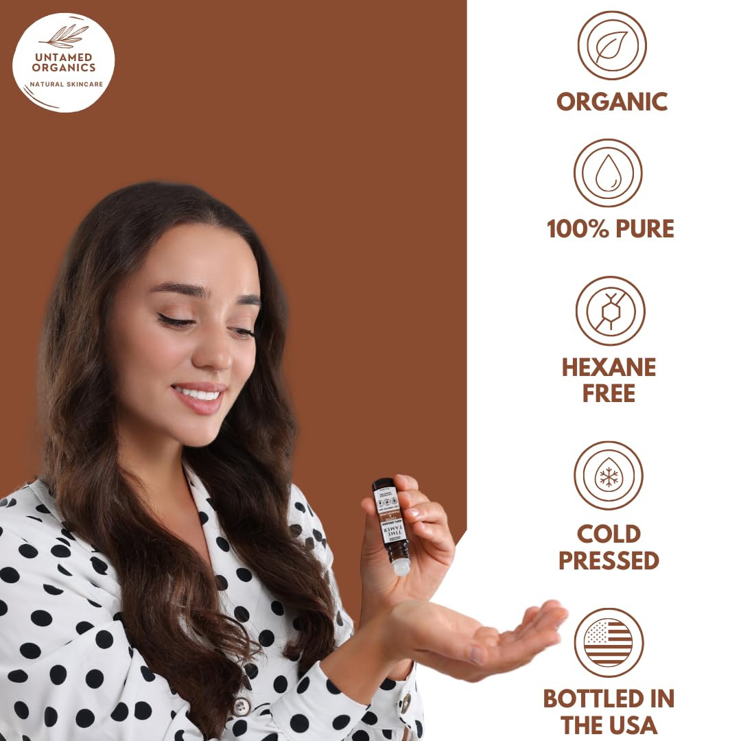 Untamed Organics Time Tamer - Castor Oil & Frankincense Oil Roll On Facial Serum For Under Eyes And Face - Certified Organic, Cold Pressed, Hexane Free - Miracle Anti-Aging Oil - 10Ml : Beauty & Personal Care