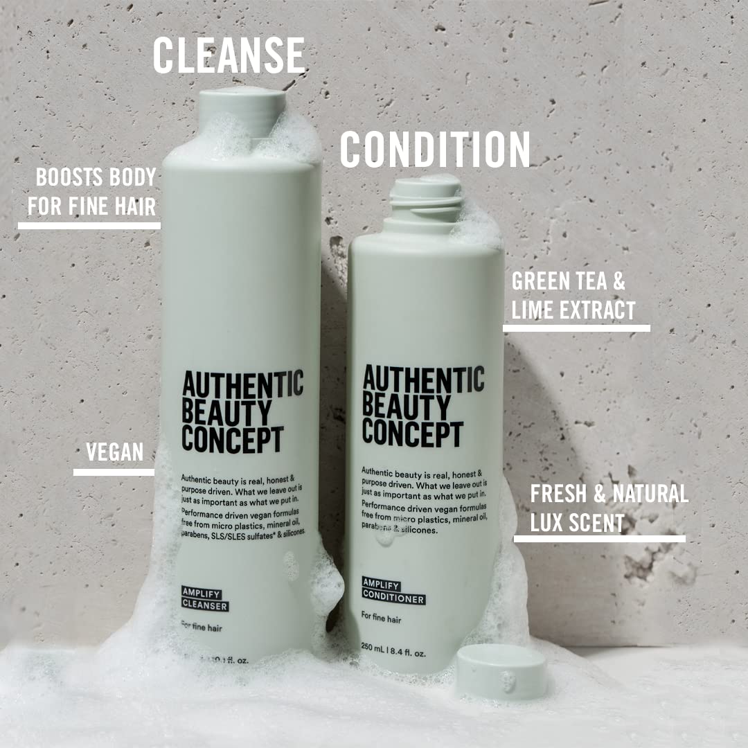 Authentic Beauty Concept Amplify Conditioner | Volumizing Conditioner For Fine Hair | Increases Body & Volume | Vegan & Cruelty-Free | Silicone-Free | 8.4 Fl. Oz. : Beauty & Personal Care
