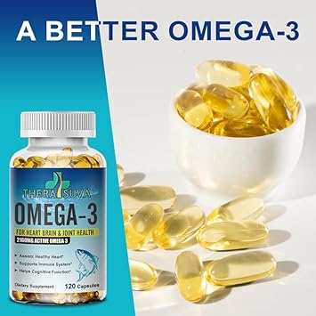 Triple Strength Omega-3 2160Mg + Epa 1296Mg + Dha 864Mg + Natural Supplement For Healthy Heart/Brain Support, 120 Softgels, 60 Day Supply : Health & Household