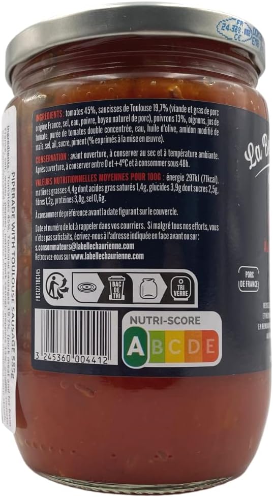 La Belle Chaurienne Piperade With Toulouse Sausages 585G