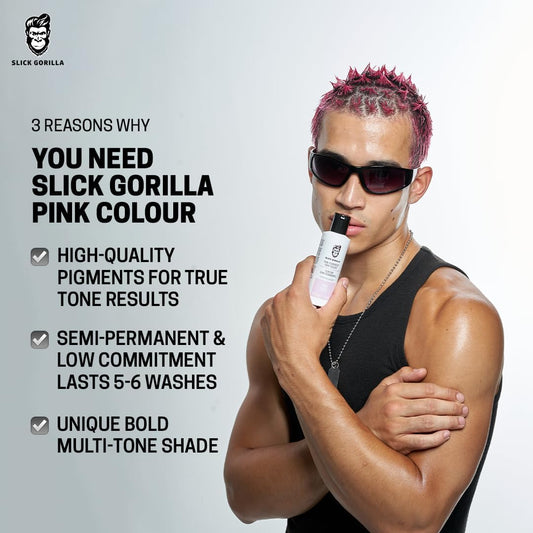 Slick Gorilla Vegan And Cruelty-Free Semi-Permanent Pink Hair Colour (3.38 Fl Oz, 100 Ml Pink)