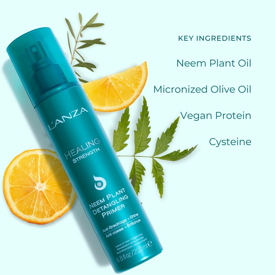 L'Anza Neem Plant Detangling Hair Primer, Detangler Spray & Heat Protection Spray For Hair, Anti Frizz Hair Detangler, Leave In Conditioner Hair Spray For Strength & Shine, Luxury Hair Care : Beauty & Personal Care
