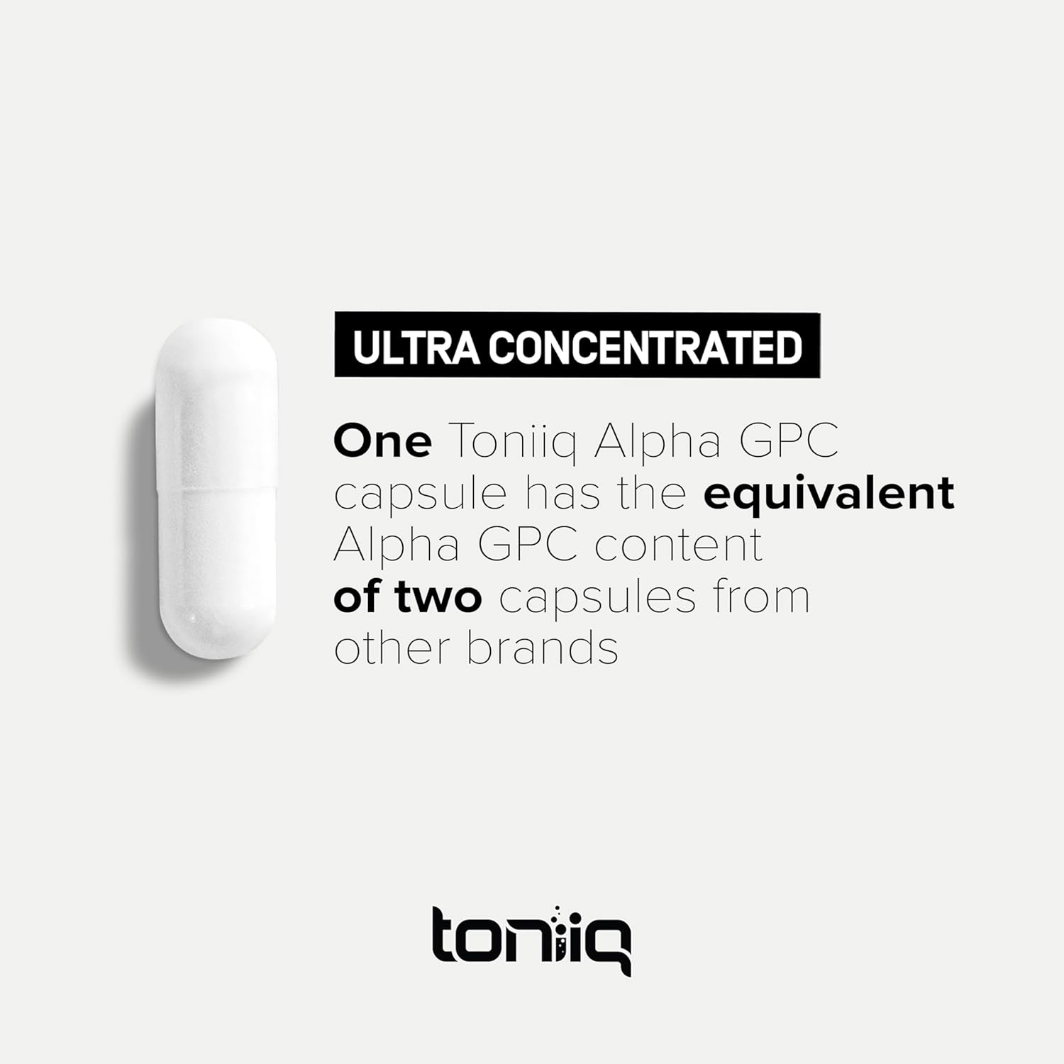 Toniiq Ultra High Purity Alpha GPC Capsules - 600mg Concentrated Formula - 90%+ Highly Purified and Bioavailable Nootropic - 120 Capsules Alpha GPC Supplement : Health & Household