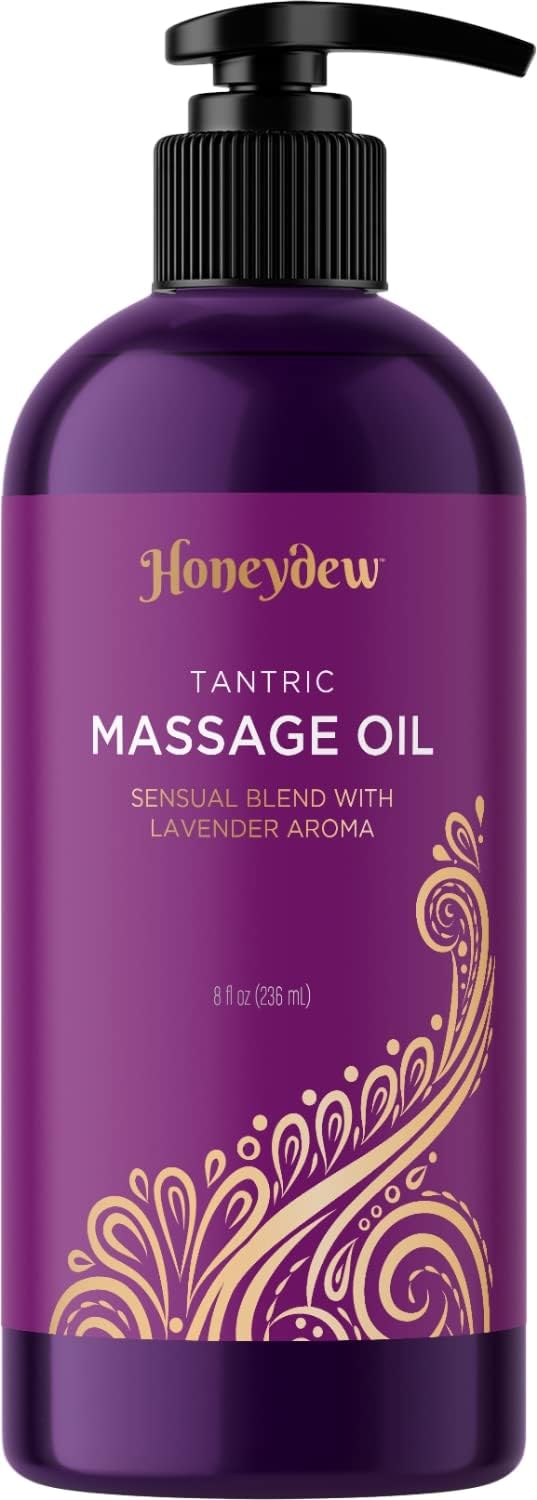Lavender Massage Oil for Couples Relaxation - Non Greasy Non Staining Irresistibly Silky Full Body Massage Oil for Massage Therapy with Lavender Essential Oil - Therapeutic Grade Non GMO and Vegan