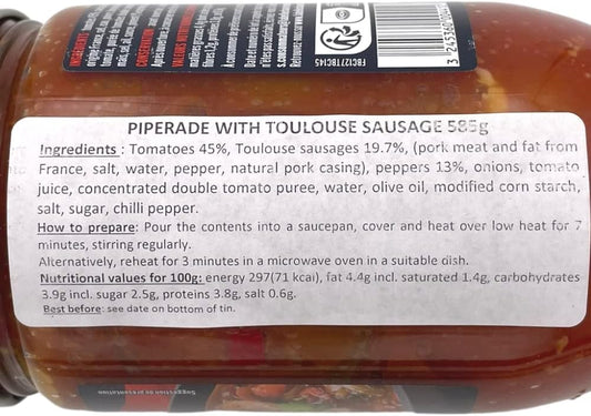 La Belle Chaurienne Piperade With Toulouse Sausages 585G