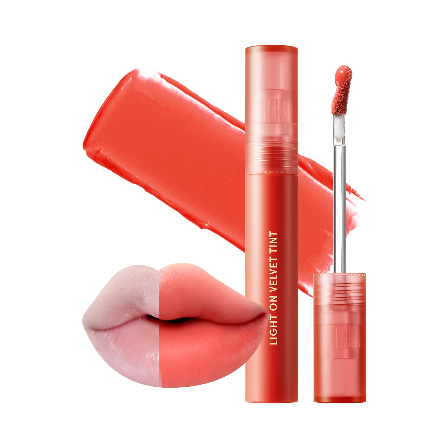 Nature Republic Light On Velvet Tint (03 Fresh Tangerine),Liquid Lipstick,Lip Tint,Blur Effect,Lip& Cheek,Nude Lip,Soft Creamy Matte Finish Lip,Velvety,Lip Stain,High Pigment,Korean Lip Makeup