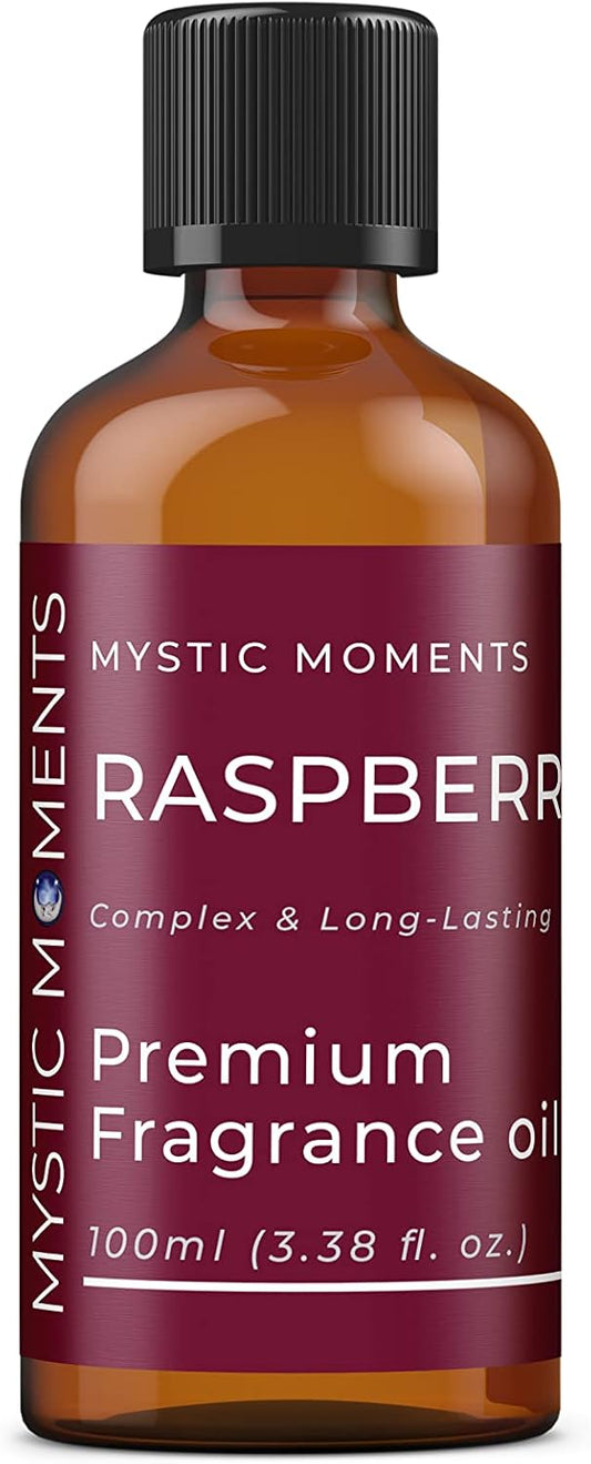 Mystic Moments | Raspberry Fragrance Oil - 100Ml - Perfect For Soaps, Candles, Bath Bombs, Oil Burners, Diffusers And Skin & Hair Care Items