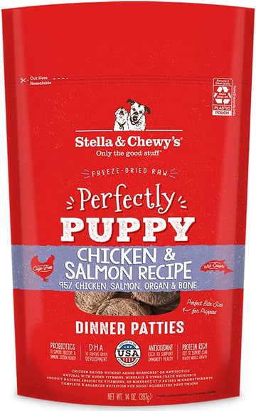 Stella & Chewy'S Freeze Dried Raw Dinner Patties – Crafted For Puppies – Grain Free, Protein Rich Perfectly Puppy Chicken & Salmon Recipe – 14 Oz Bag
