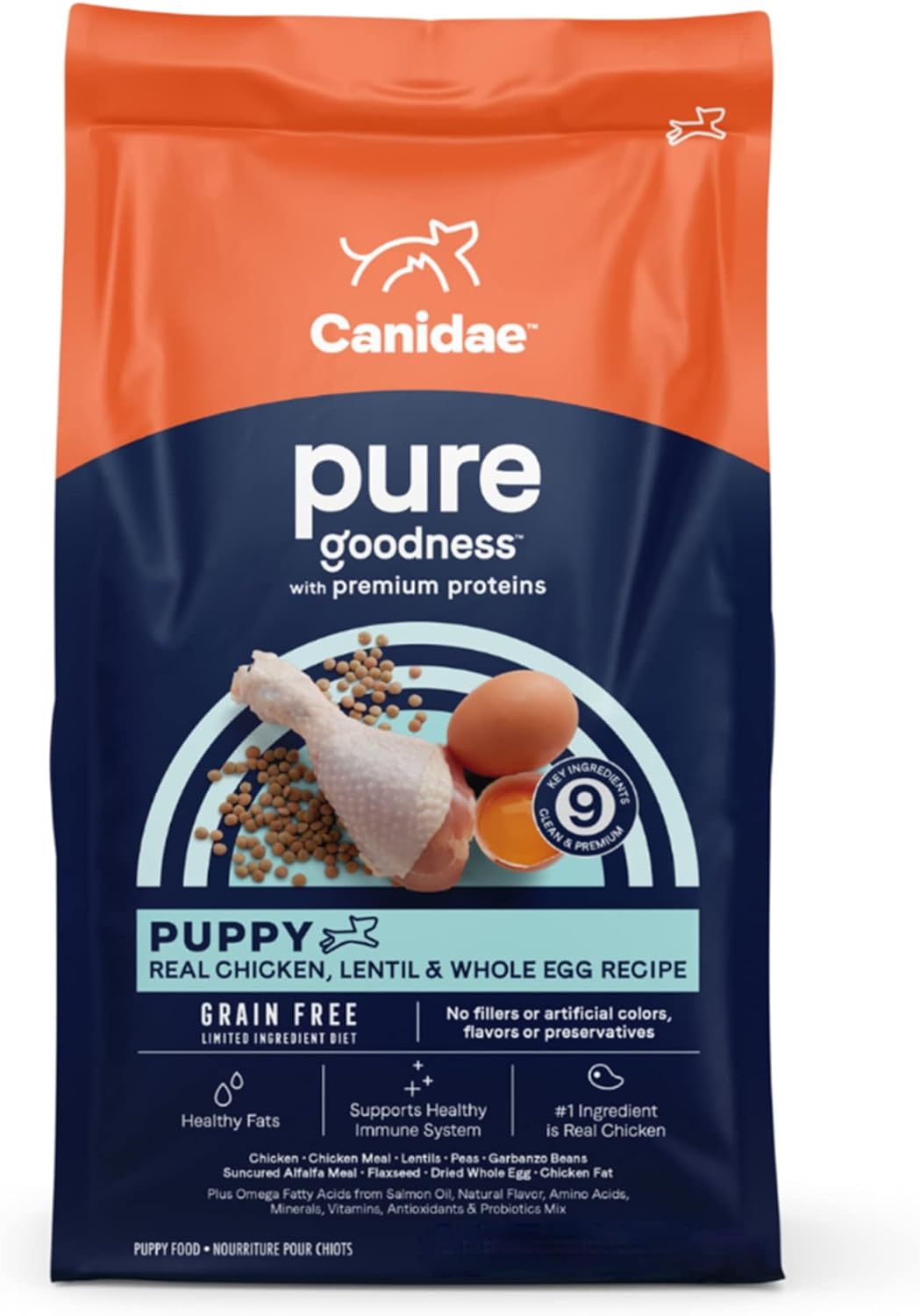Canidae Pure PUPPY Real Chicken, Lentil & Whole Egg Recipe Dry Dog 12 LB