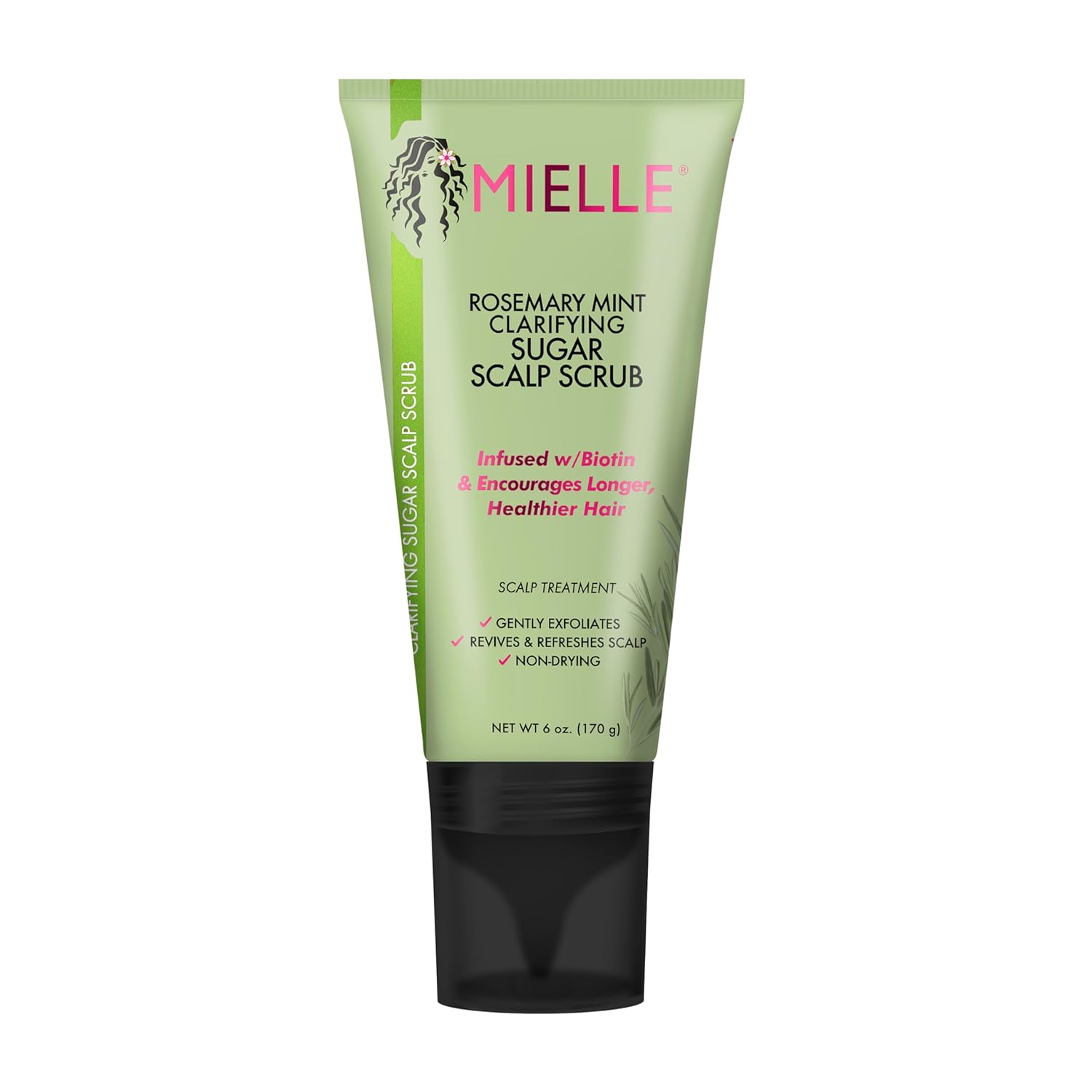 Mielle Organics Rosemary Mint Pre-Shampoo Clarifying Sugar Hair Scalp Scrub, 6 Ounce