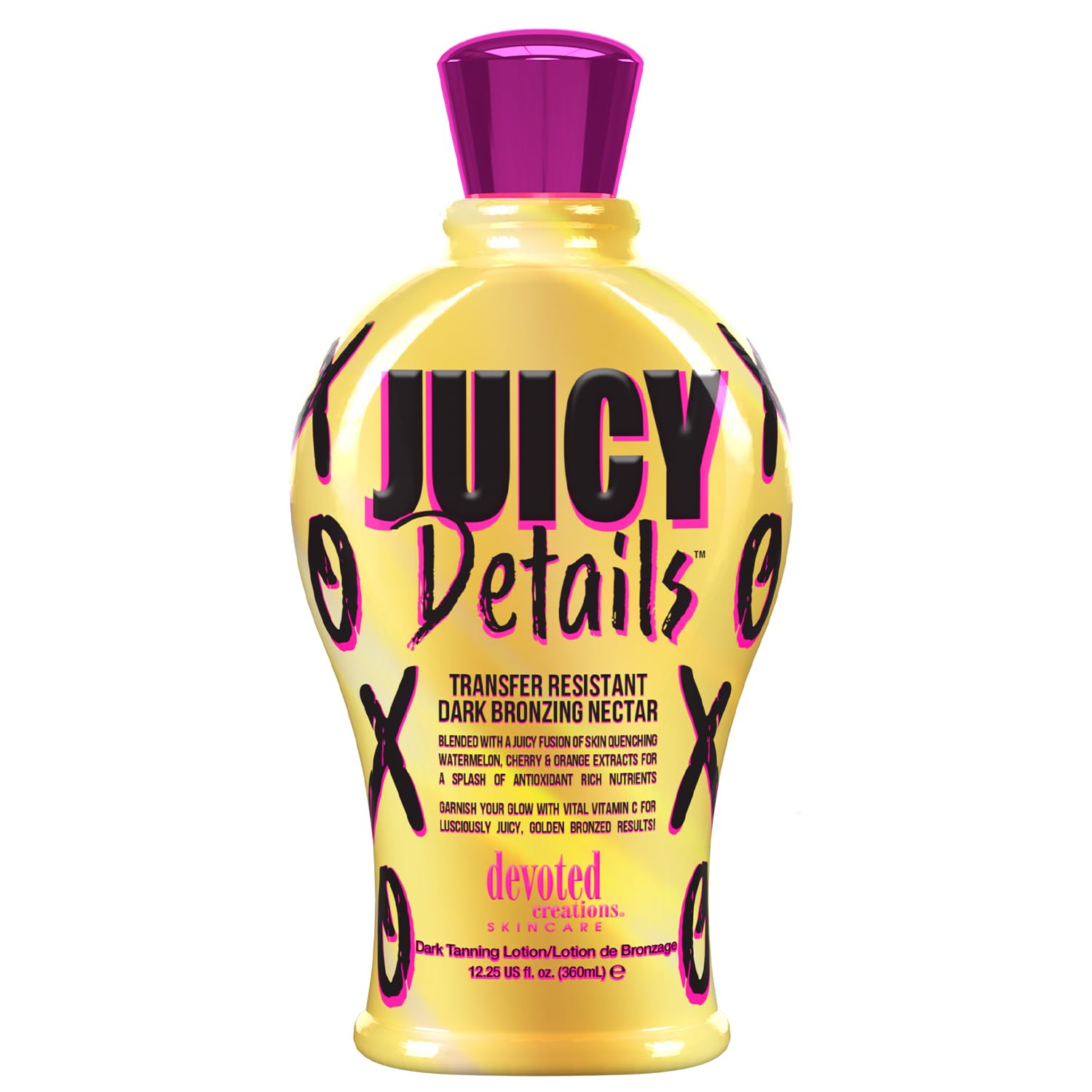 Devoted Creations Juicy Details - Color Correcting Collagen Boosting Complextion Perfecting Cellulite Fighter Anti-Aging Firming Dark Bronzing Lotion