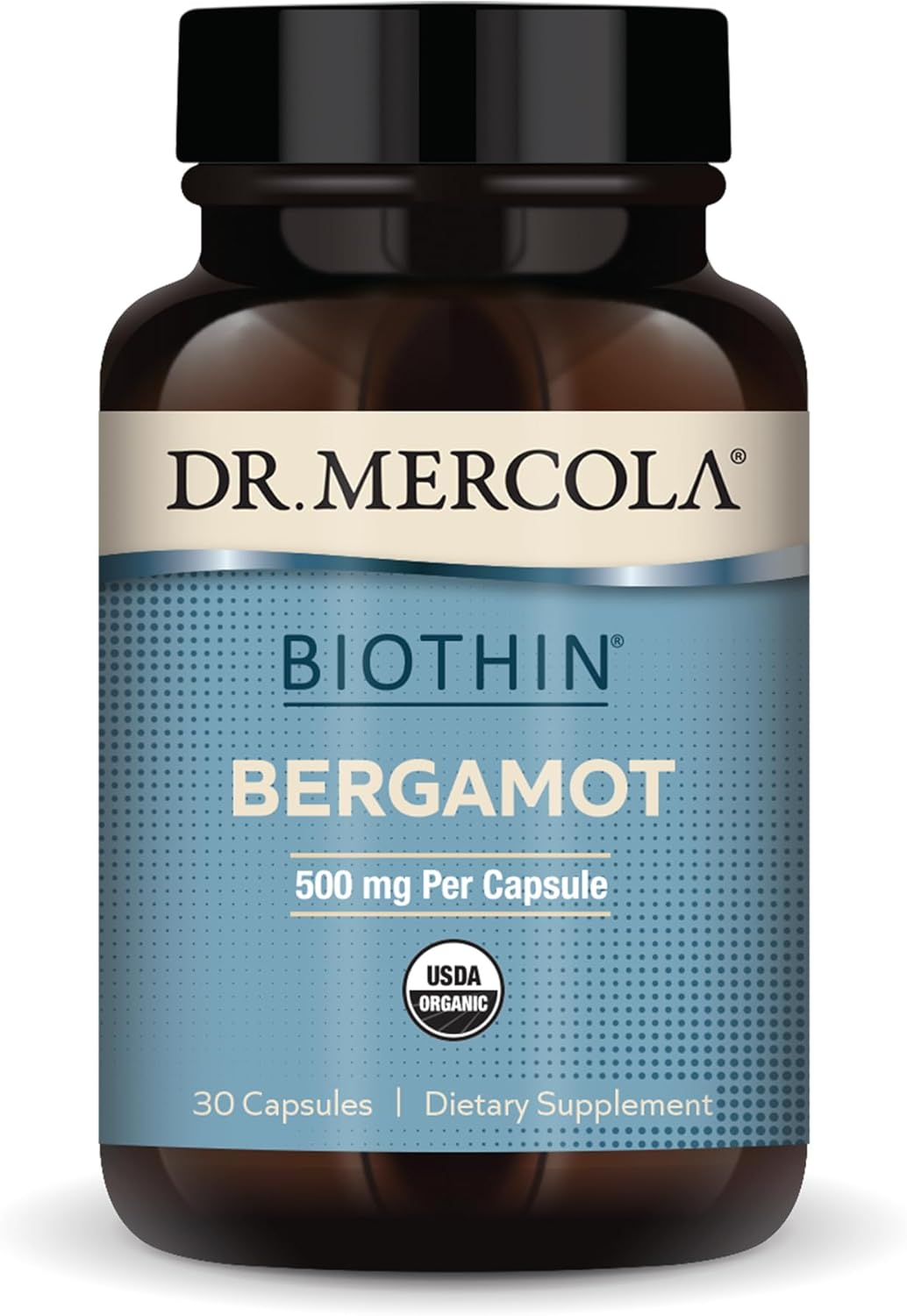 Dr. Mercola Biothin Bergamot, 500 Mg Per Capsule, 30 Servings (30 Capsules), Dietary Supplement, Supports Healthy Metabolic Function, Non-Gmo, Certified Usda Organic