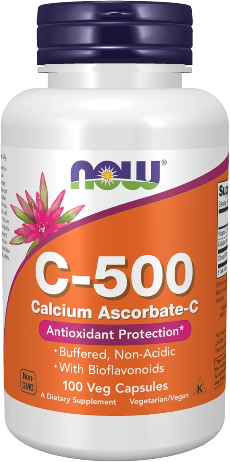 Now Supplements, Vitamin C-500 Calcium Ascorbate, Antioxidant Protection*, 100 Veg Capsules