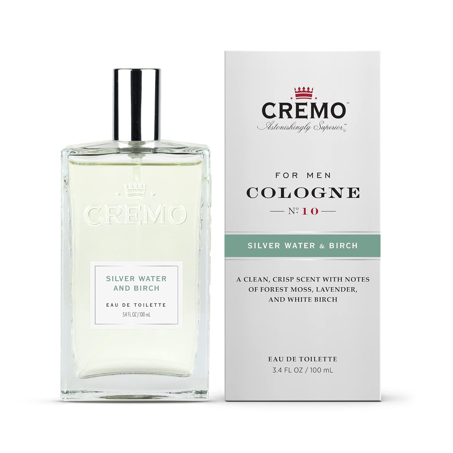 Cremo Silver Water & Birch Cologne Spray, A Crisp Scent with Notes of Forest Moss, Lavender and White Birch, 3.4 Fl Oz : Beauty & Personal Care