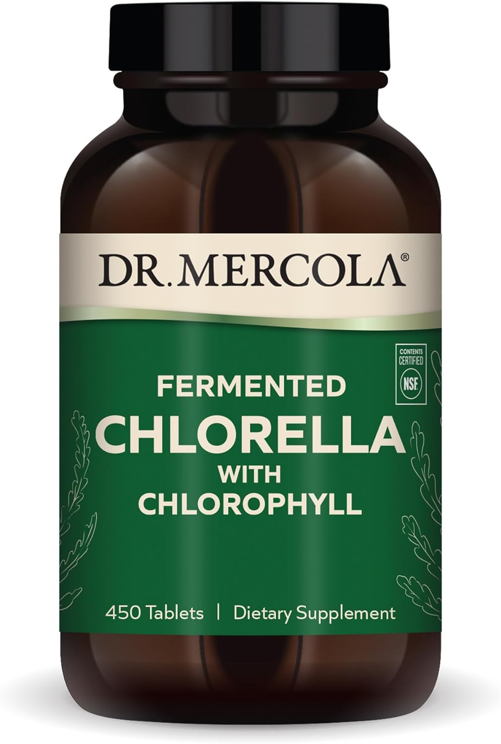 Dr. Mercola Fermented Chlorella with Chlorophyll, 90 Servings (450 Tablets), Dietary Supplement, Supports Immune and Organ Health, Non GMO, NSF Certified