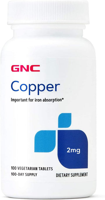 Gnc Copper 2 Mg 100 Vegetarian Tablets