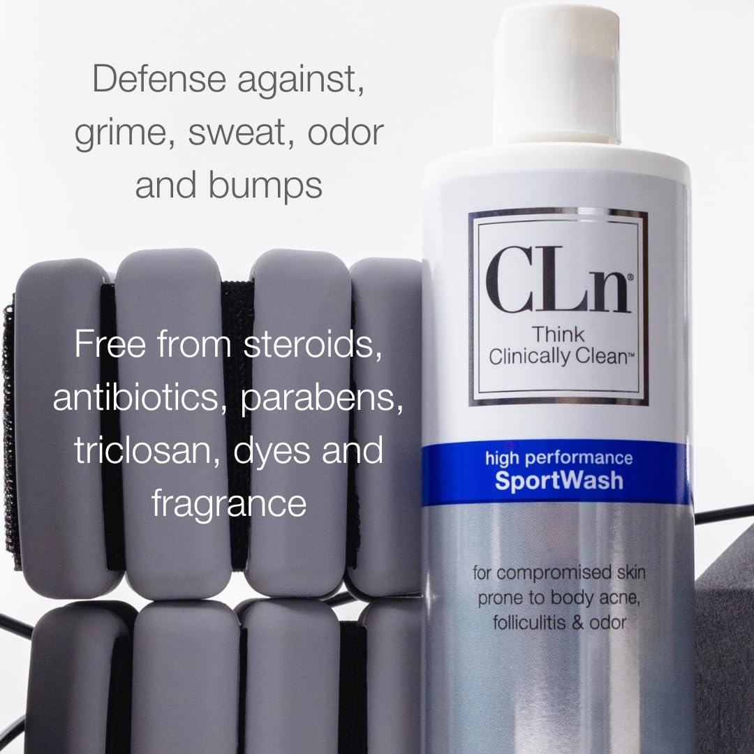 Cln® Sportwash – High-Performance Sport Body Wash, For Men & Women Prone To Body Odor, Foot Odor, Ringworm, Folliculitis, & Back Acne, Fragrance-Free & Paraben-Free, 12 Fl. Oz. : Beauty & Personal Care