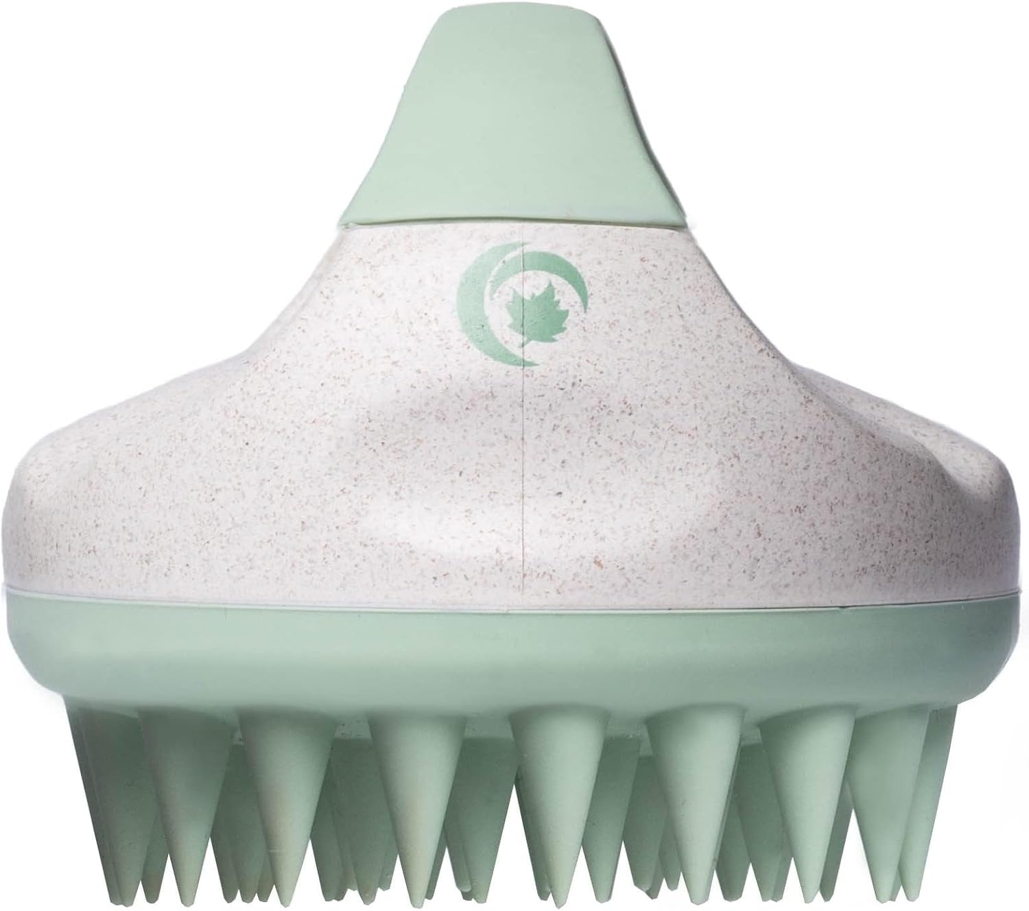 Hair Shampoo Brush And Scalp Exfoliator - In Shower Scalp Scrubber For Dandruff Removal & Growth Stimulator For Wet Or Dry Hair - Soft Silicone Scalp Massager Made With Recycled Wheat Straw - Green