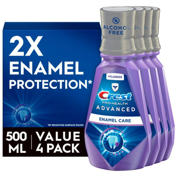 Crest Pro Health Advanced Mouthwash, Alcohol Free, Anticavity Fluoride, Enamel Care, Contains CPC (cetylpyridinium chloride), 500 mL (16.9 fl oz) Pack of 4 : Health & Household
