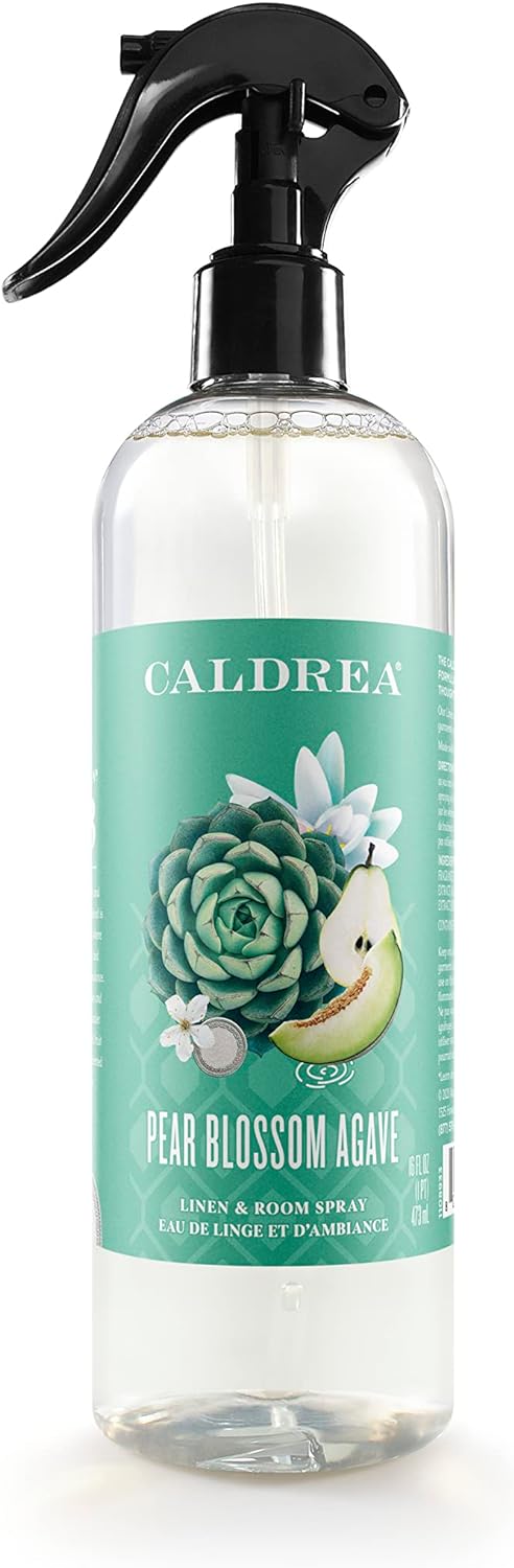 Caldrea Linen and Room Spray Air Freshener, Made with Essential Oils, Plant-Derived and Other Thoughtfully Chosen Ingredients, Pear Blossom Agave Scent, 16 oz