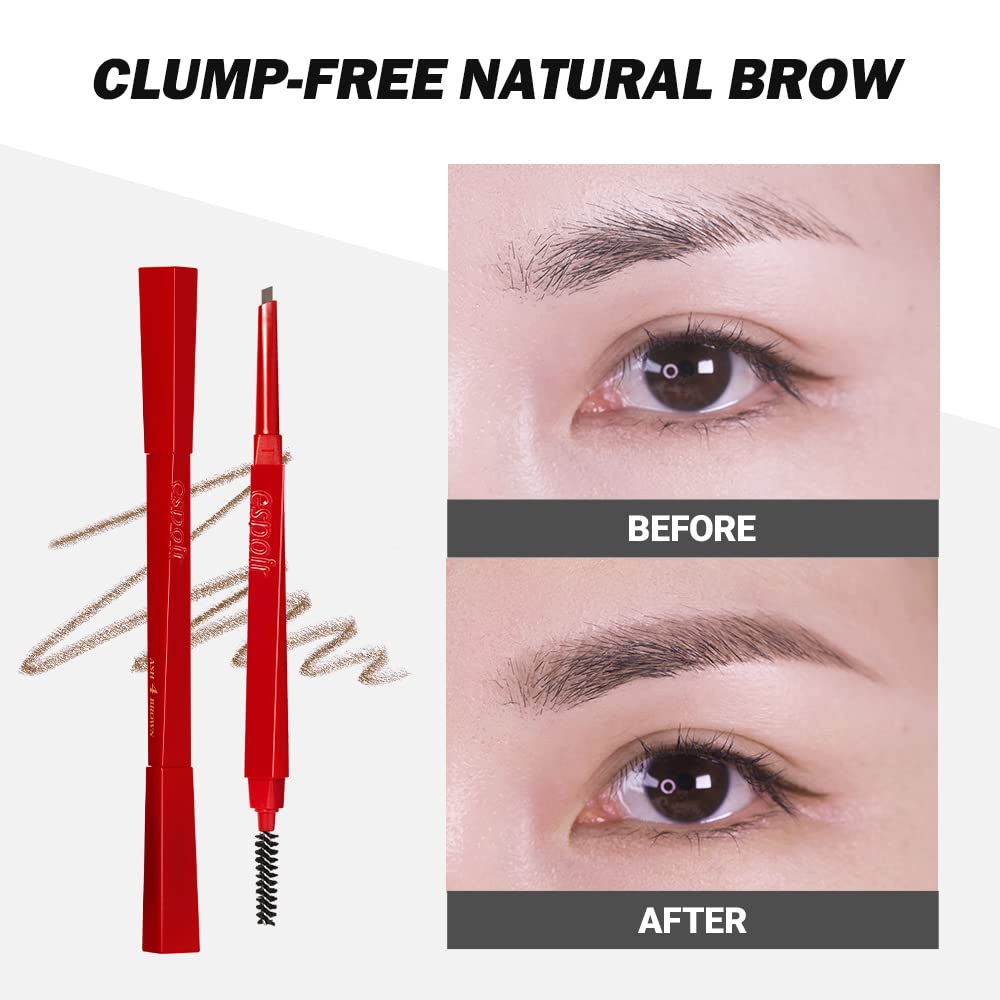 Espoir The Brow Balance Pencil #5 Light Brown | Eye Brow Pencil Quick And Easy To Draw Without Clumping With Slim Triangle Shape| A Detailed And Rich Eyebrow Texture | Korean Eyebrow Makeup