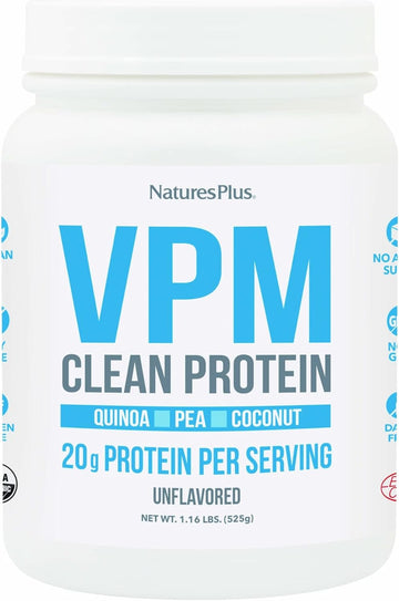 NaturesPlus VPM Protein, Unflavored - 1.16 lbs - with Quinoa, Pea & Co