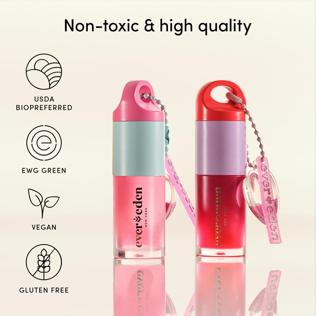 Evereden Kids Tinted Non Toxic Lip Gloss: Sheer Red - Non Toxic Kids Makeup - Vegan Clean Makeup for Kids - Soothing & Hydrating Kid Lip Gloss - Cherry, Peach, & Cranberry Oils Girls Makeup : Beauty & Personal Care