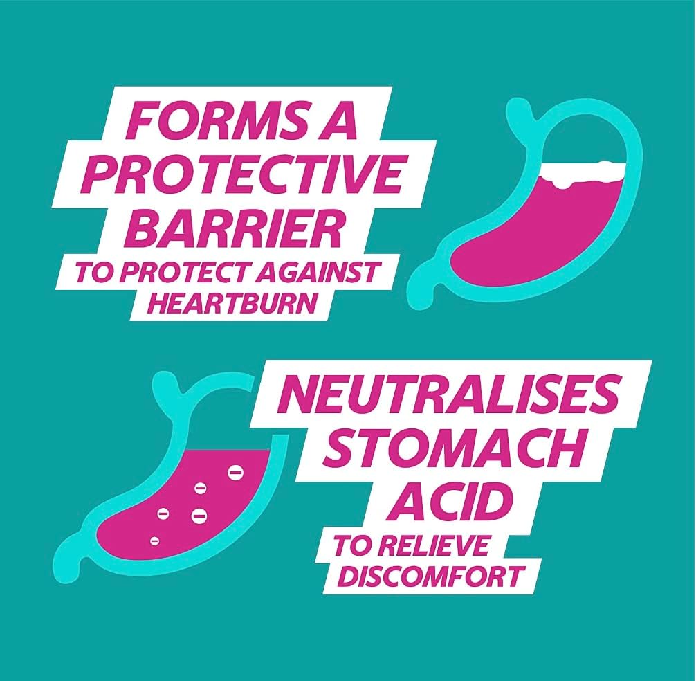 Gaviscon Double Action Heartburn & Indigestion Mint Flavour Sachets 24x10ml, Pack of 48 : Amazon.co.uk: Health & Personal Care
