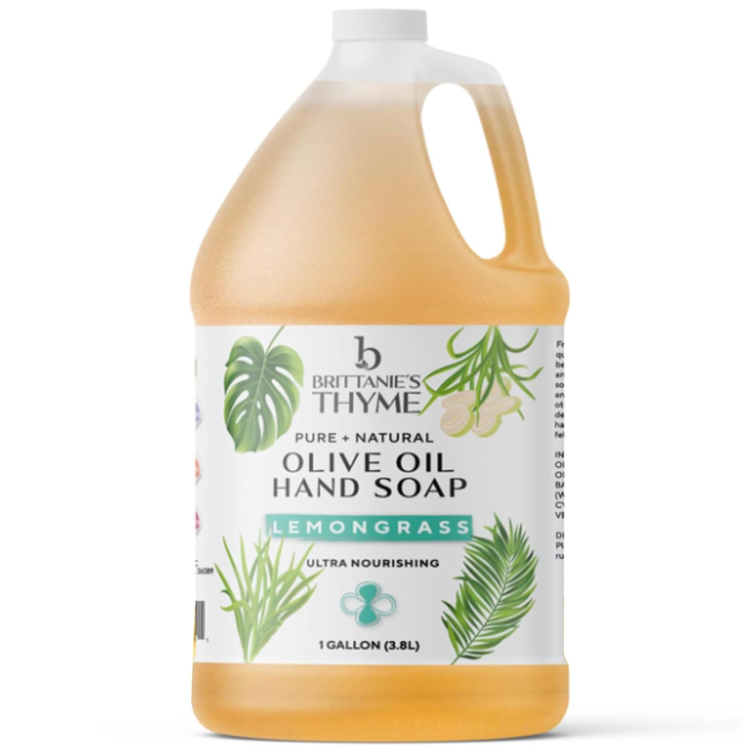 Brittanie’S Pure Castile Liquid Soap Refill, Lemongrass, 12 Ounce | Dish Soap, Hair & Body, Home, Gentle And Pure, Made With Natural Luxurious Oils, Vegan & Gluten Free Non-Gmo