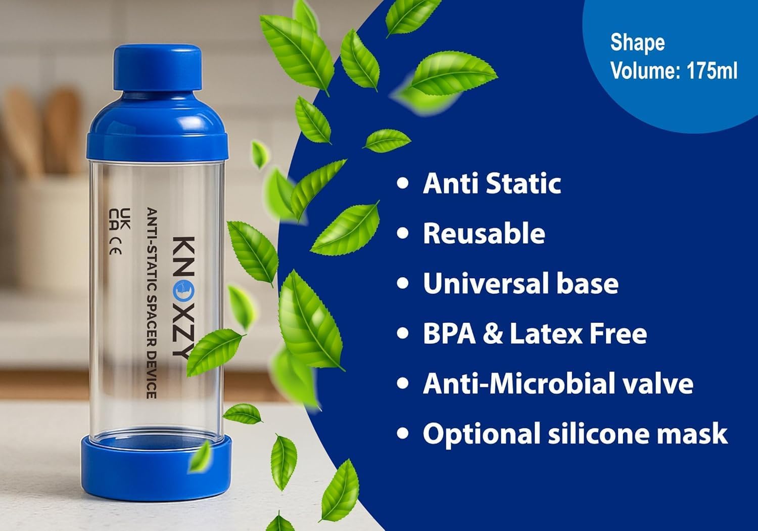 Knoxzy Anti-Static Spacer Device, Inhaler Chamber, Use With Metered Dose Inhaler, Bpa And Latex Free