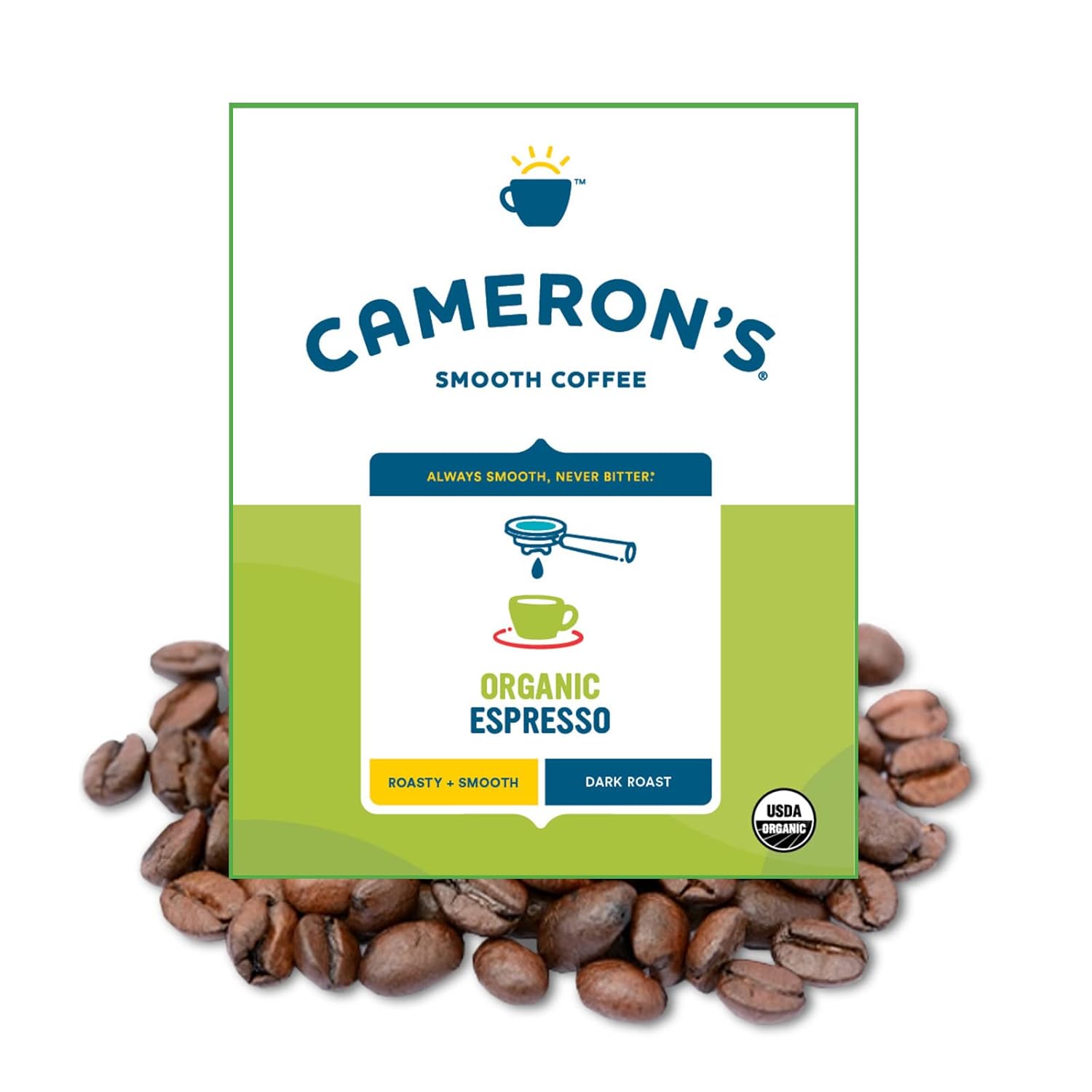 Cameron'S Coffee Organic Espresso Whole Bean Coffee, Dark Roast, 100% Arabica, Bulk, 4-Pound Bag, (Pack Of 1)