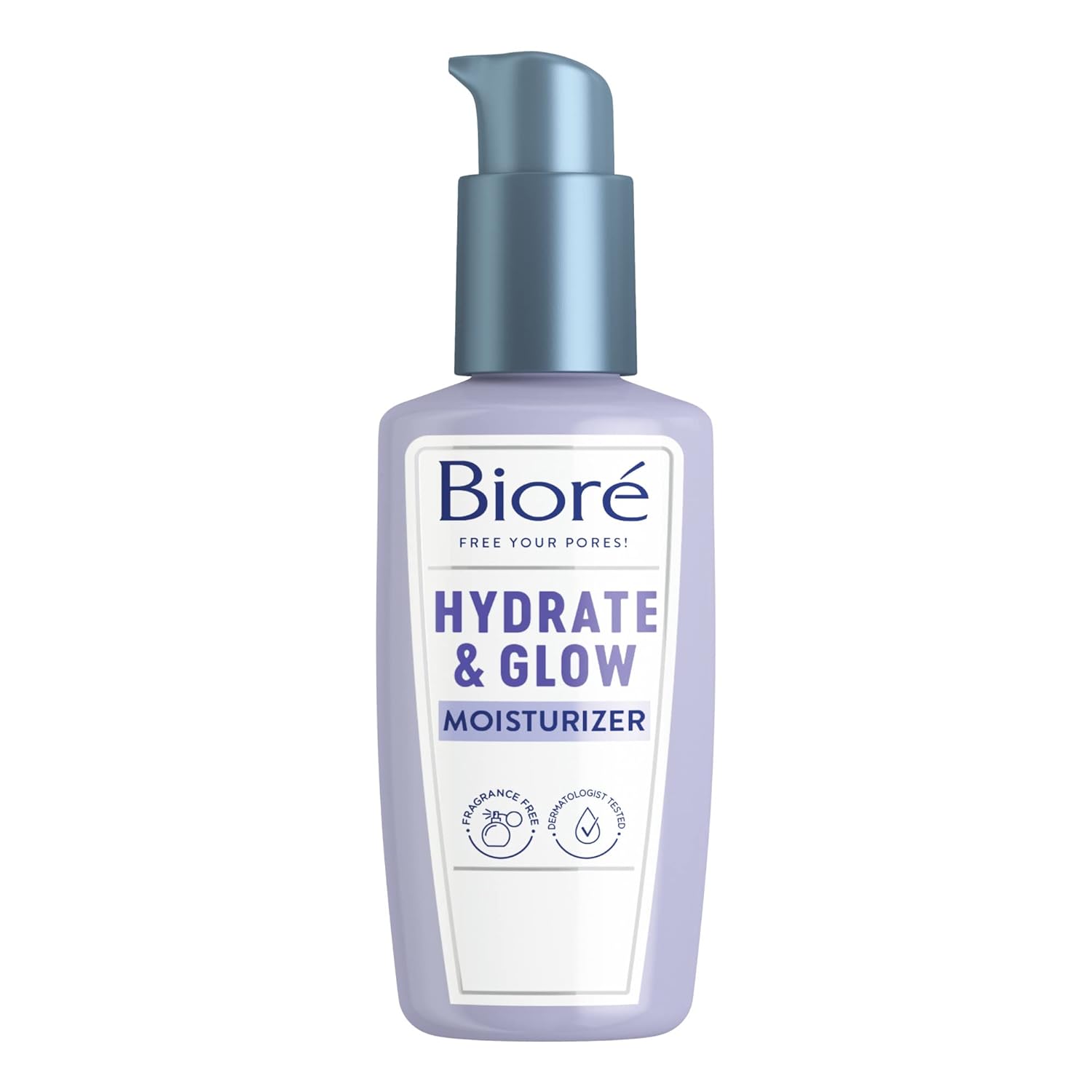 Bioré Hydrate & Glow Facial Moisturizer For Dry Skin, Sensitive Skin With Avocado Oil, Coconut Water And Probiotics, Dermatologist Tested, Fragrance Free, Cruelty Free, Vegan-Friendly 3.4 Oz With Pump