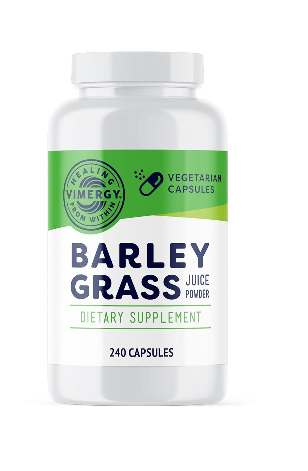 Vimergy Barley Grass Capsules, 30 Servings – Source Of Antioxidant - Contains Iron, Vitamin C, & Vitamin E – Non-Gmo, Gluten-Free, Soy-Free, Vegan & Paleo – Daily Greens Booster (240 Ct)