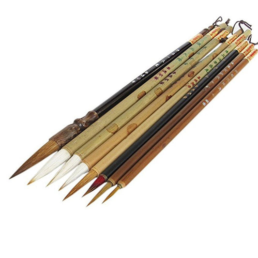 Professional Chinese Art Brush Set 8 Pcs Chinese Paint Brush Kit with Mat