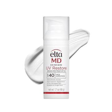 Eltamd Uv Restore Face Sunscreen, Spf 40, Mineral Sunscreen For Sun Damaged Skin Repair, Anti-Aging Zinc Oxide Sunscreen Formula, 2 Oz Tube