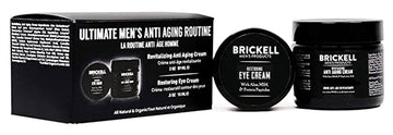 Brickell Men'S Ultimate Anti-Aging Routine, Anti-Wrinkle, Night Face Cream And Eye Cream To Reduce Puffiness, Wrinkles, Dark Circles, Under Eye Bags, Natural And Organic, Unscented