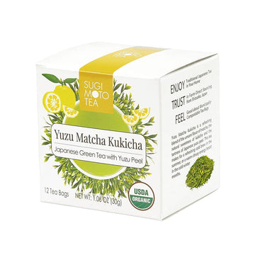 Sugimoto Tea Japanese Organic Yuzu Matcha Kukicha Green Tea Bags 12 Count Pack Of 1