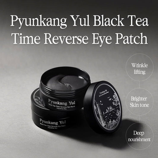 Pyunkang Yul [PKY] Black Tea Time Reverse Eye Patch for Anti-Aging, Deep Nourishing with Low-Molecular Collagen, Dark Circles & Fine Line Care with Kombucha, Korean Skincare (30 Pairs) : Beauty & Personal Care