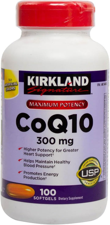 Kirk-Land Coq10 300mg 100 Softgels-Supplementing with CoQ10 Supports for Heart and Antioxidant Health (Pack of 1)