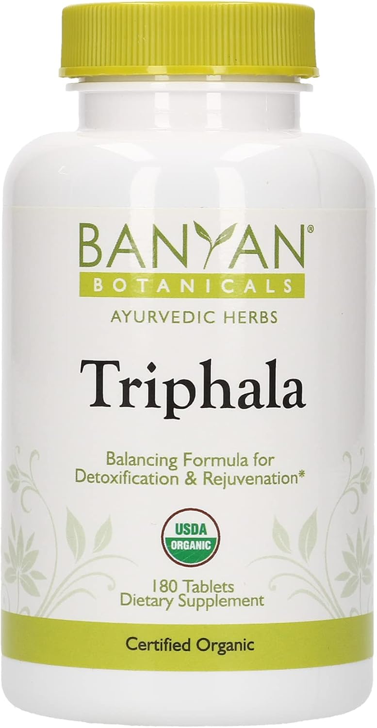 Banyan Botanicals Triphala Tablets - Organic Triphala Supplement with Amla, Haritaki & Bibhitaki ? for Daily Detoxifying, Cleansing, & Rejuvenating* ? 180 Tablets ? Non-GMO Sustainably Sourced Vegan