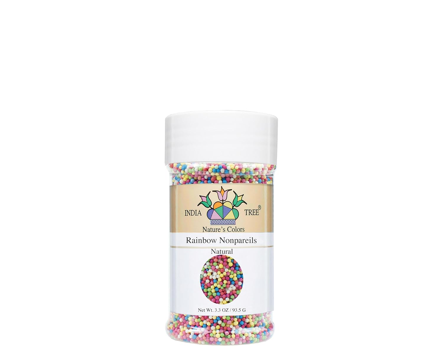 Nature'S Colors Rainbow Nonpareils 3.3 Oz Jar | Natural Plant-Based Sprinkles