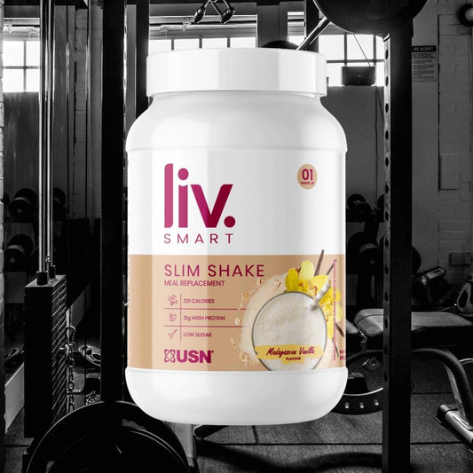 Usn Liv.Smart Slim Shake Madagascan Vanilla 550G - High Protein (21G) Meal Replacement Shake & Weight Loss Support - Low In Sugar & Suitable For Vegetarians, 10 Servings