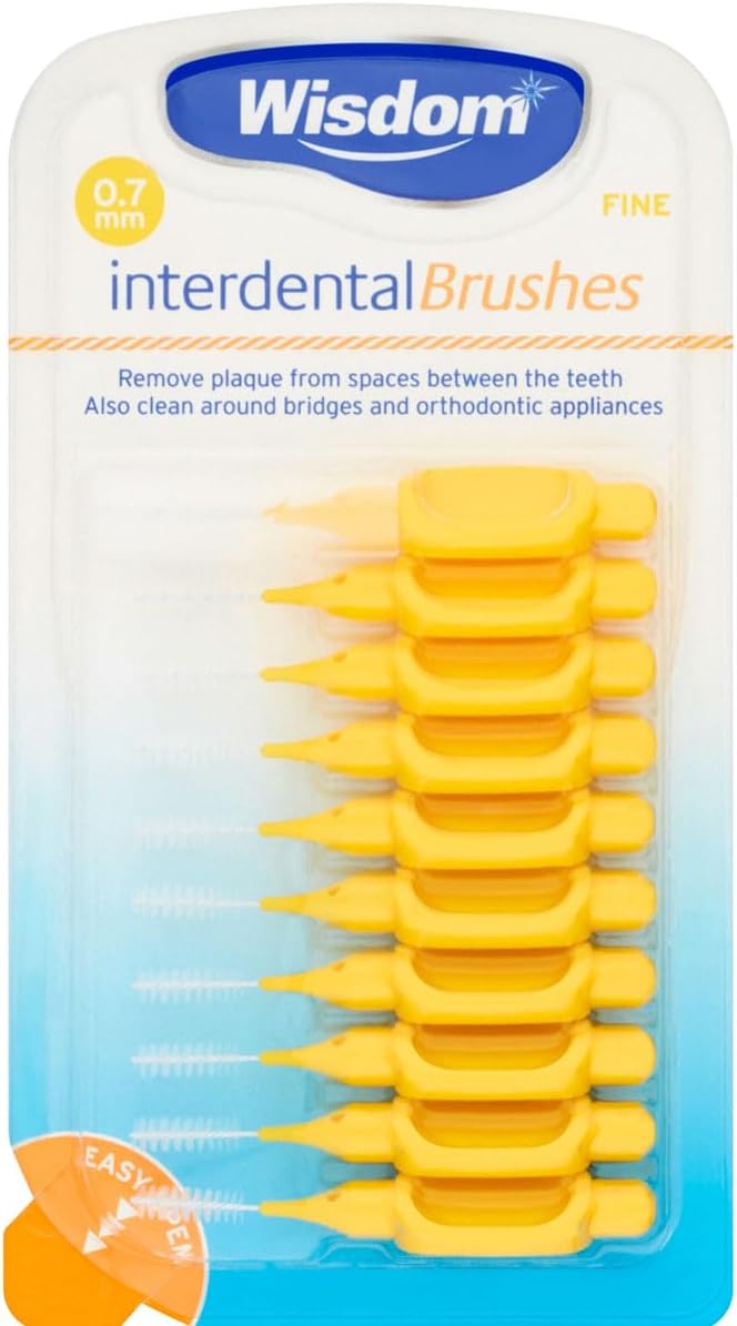 Wisdom 0.70Mm Yellow Interdental Brush - Pack Of 10 Brushes
