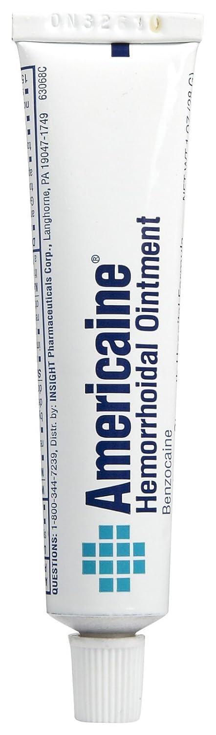 Americaine Hemorrhoidal Ointment Maximum Strength 20% Benzocaine 1 Oz : Health & Household