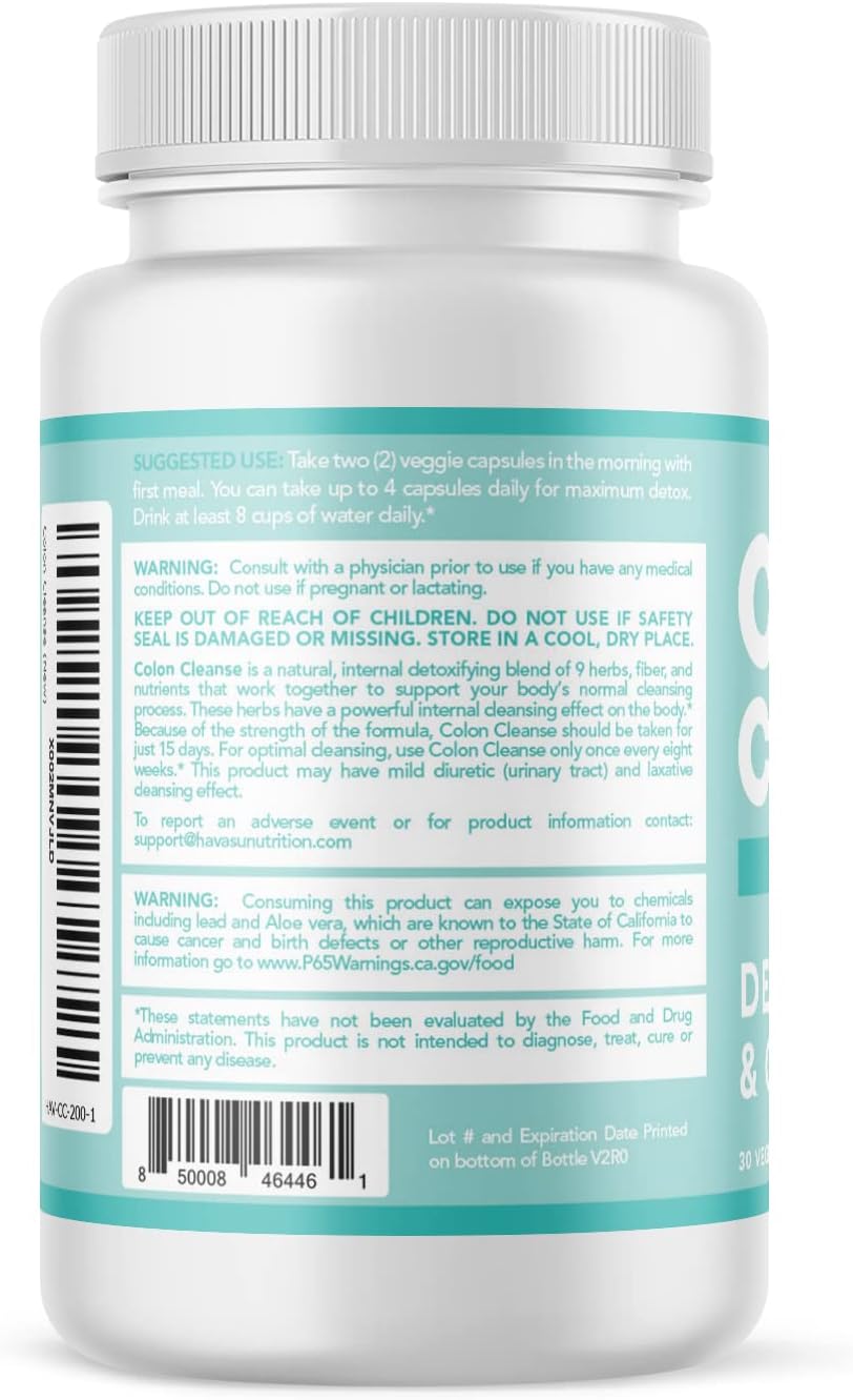 Colon Cleanse for Detox and Weight Loss - GLP-1 Nutritional Support for Digestive Health - 15 Day Fast-Acting Detox Cleanse and Natural Laxative for Constipation Relief and Bloating Relief - Vegan : Health & Household