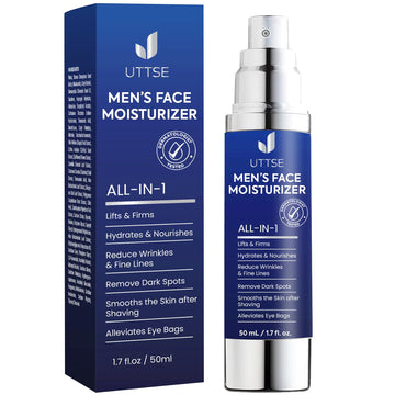 6-In-1 Mens Face Moisturizer: Face Cream For Men - Reduce The Look Of Eye Bags, Dark Circles, And Puffiness - Skin Care For Men - 1.7 Fl Oz