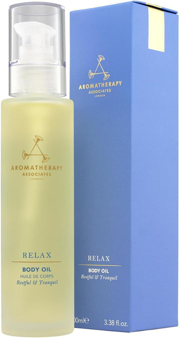 Aromatherapy Associates Relax Body Oil 100 Ml - Massage Oil With Vetivert, Camomile & Ylang Ylang, Body Treatment, Home Spa, Luxury Body Treatment, Long Lasting, Natural Ingredients
